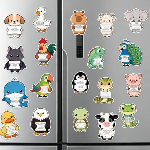 56 Pcs Emotional Support Animals Stickers, Motivational Waterproof Sticker, Cute Inspirational Buddies for Water Bottles, Laptops, Phones, Planners & Gifts