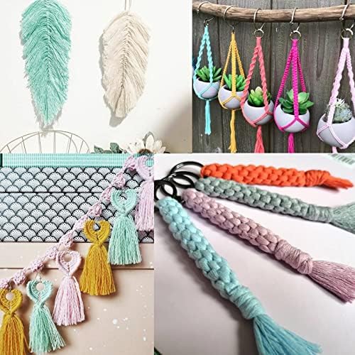 jijAcraft Macrame Cord,3mm x 328 Feet Cotton Macrame Cord,Colored Cotton Cord Macrame Supplies,Macrame Rope Craft Twine String for Macrame & Knitting,Plant Hangers,Wall Hanging,Craft (Sky Blue)