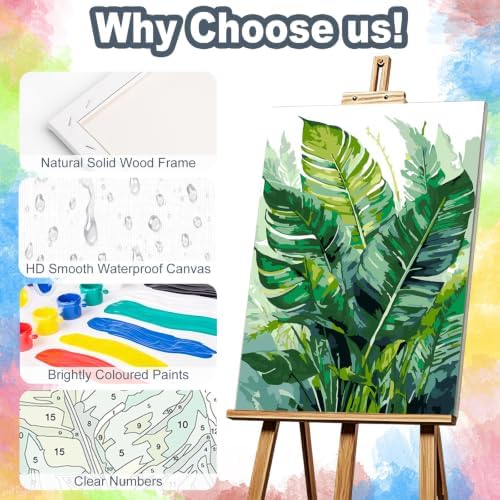 Kalonyth Plants Framed Paint by Numbers Kit for Adults Beginner 8x12 inch