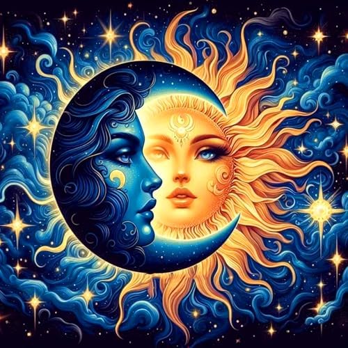 Axquilon Sun and Moon Diamond Art Painting Kits for Adults 12x12in