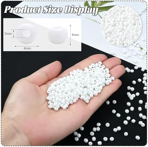 ZHIYUXI 3000Pcs 4mm White Glass Seed Beads for Jewelry Making