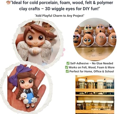 3D Resin Doll Eyes – 7mm Self-Adhesive Craft Eyes (24 pcs / 12 Pairs) – Realistic Cabochon Eyes for Amigurumi, Dolls, Polymer Clay, Cold Porcelain, Felt & DIY Crafts (Dark Brown)