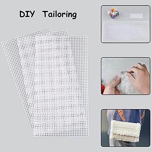 CHGCRAFT 10pcs 2 Sizes Plastic Mesh Canvas Bag Sheets Plastic Net Cover DIY Crafting Handbag Accessories Acrylic Yarn Crafting Knit and Crochet Projects for Purse Making Supplies