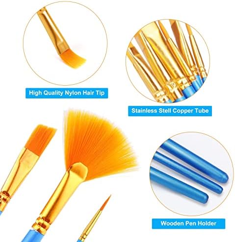 AROIC Acrylic Paint Brush Set, 100Packs / 1200 pcs Paint Brushes Bulk | Acrylic Painting, Nylon Hair Brushes for All Purpose Oil Watercolor Painting Artist Professional Kits