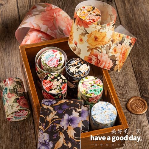 Alideco 6 pcs Decorative Adhesive Tapes Cartoon PET Tape Great for Bullet Journal Supplies, Arts, Scrapbook, DIY Crafts, Planners(huahuibiankuang) (yilushenghua)