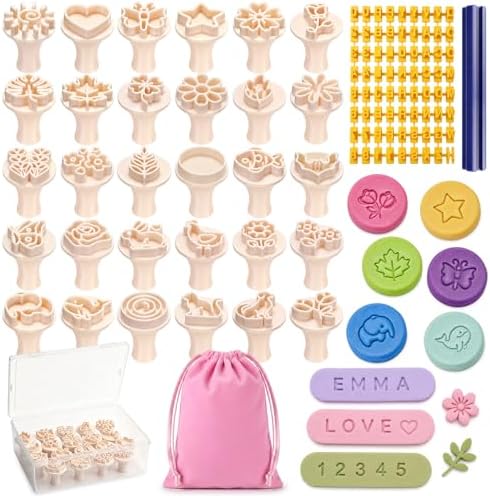 30 Pcs Clay Pottery Stamps with 72 Characte Letter Stamps Set