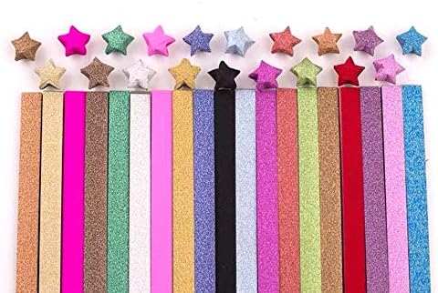 Origami Stars Papers Package DIY Paper Glitter Origami Stars, 400 Sheets, 20 Colors (20 Glitter Colors)