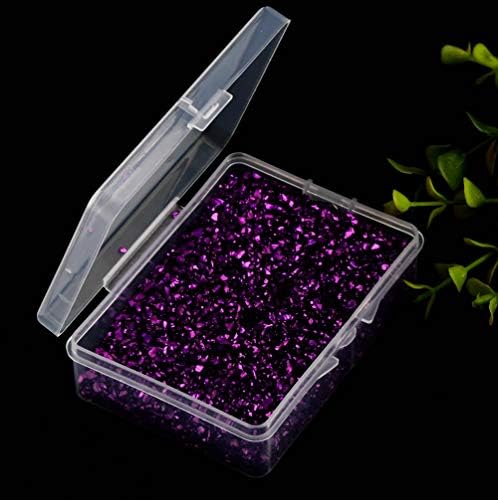 Crushed Glass Irregular Metallic Chips Sprinkles Chunky Glitter Deep Purple 100g 2-4mm for Nail Arts Craft DIY Vase Filler Epoxy Resin Mold Scrapbooking Jewelry Making Decoration (Deep Purple, 2-4mm)