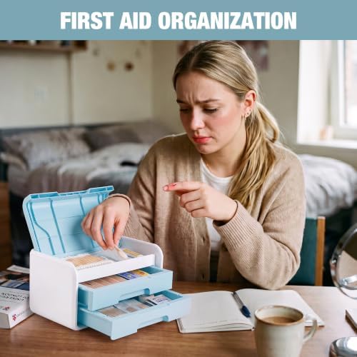 WORKPRO Small Storage Box with 2 Drawers and Flip-Top Lid