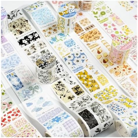 Washi Tape Stickers for Journaling Supplies,Flower Scrapbook Stickers