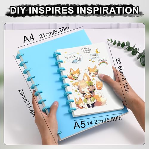 Blank Spiral Notebook For Women Blank Spiral Journal No Lines Blank Pape Notebook Spiral Sketchbook 2pcs A5 Journal 160 Pages 5.6 × 8.2 Inch Unlined Journaling, Sketch book , Note Taking | Gift Artists for Drawing Office School Home (Black + Blue)2pcs
