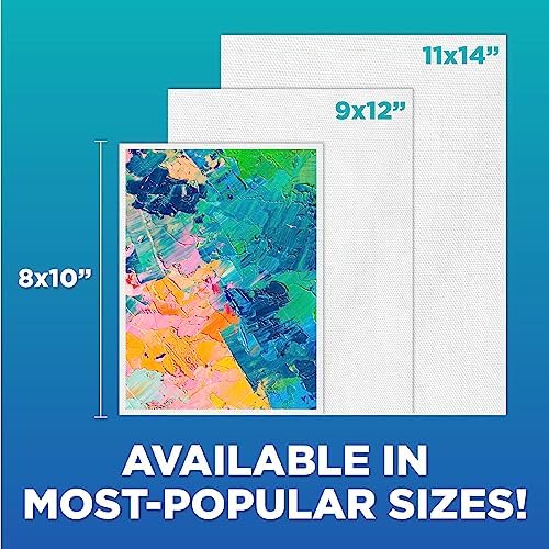 Horizon Group USA Painting Panel Stretched Canvas, 11" x 14", Pack of 8