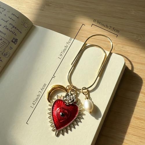 Planner Paper Clip Bookmark – Cute Decorative Paperclip with Charm, Journal and Bookmark Clip for Planners, Notebooks, Books, and Reading Accessories