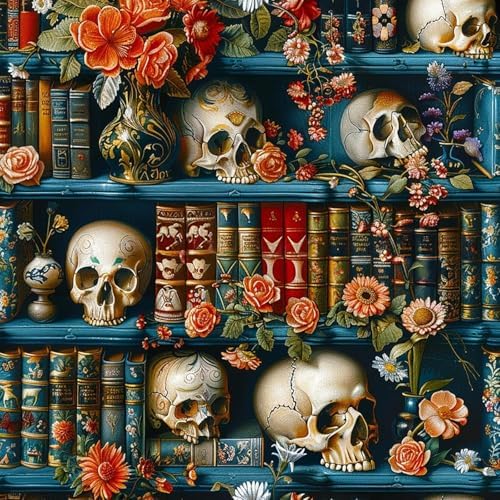 Diamond Art Kits for Adults,Skull book Diamond Painting Kits 14x14in