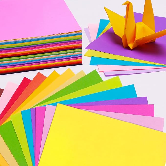 EPPINGWIN 220 Sheets Origami Paper, 20 Colors Colored Paper, 6"×6" Square Paper, Origami Kit with Craft Guide