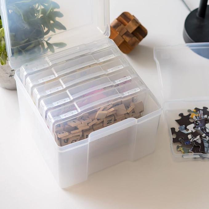 IRIS USA Photo Storage Box |Made in USA| 6 Cases - Clear