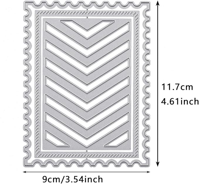 Cutting Dies 3D Background Frame Metal Stencils Scrapbooking Tools DIY Craft Carbon Steel Embossing Template for Paper Card Making Album Arts Supplies (Frame 8-V strip 9x11.7cm)