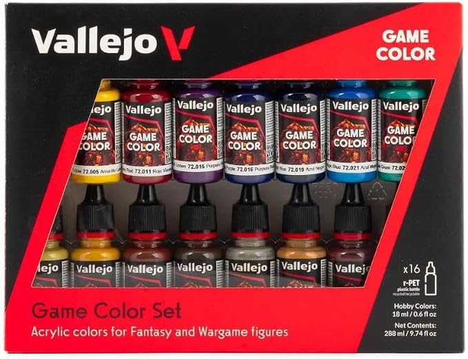 Vallejo - Game Color Advenced Set | Advenced Set for Fantasy and Wargame Figures | 16 Bottles x 18 ml (0.60 fl.oz.)
