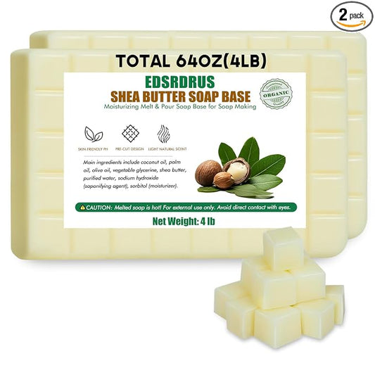 EDSRDRUS 4lb Scent Soap Base DIY Handmade with Shea Butter & Coconut Oil, Moisturizing Melt and Pour Soap Base