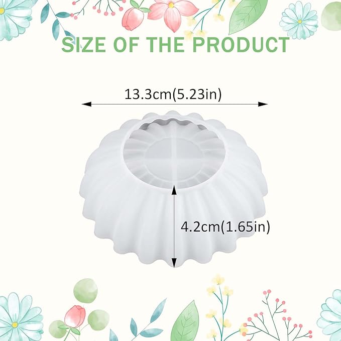 Resin Molds for Bowl, Silicone Flower Tray Mold | 5.24 x 1.65 in Epoxy Resin Molds for jewelry, trinkets and candles; flexible silicone releases cleanly and can be reused