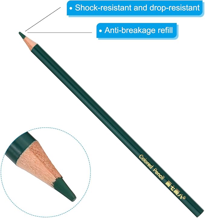PATIKIL Medium Green Colored Pencils Set,12 Pcs Oil Color Pencils Wooden Coloring Drawing Pencil for Artists Art Painting | Wooden Coloring Drawing Pencil for Artists Art Painting Office Home Beginner