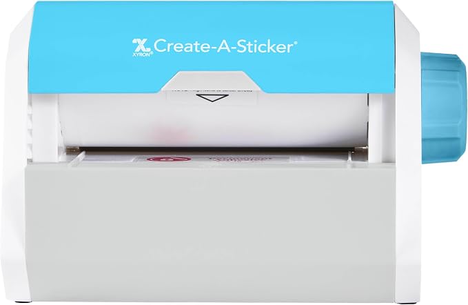 Xyron Create-a-Sticker, 5" Sticker and Label Maker Machine for Small Business and DIY Crafts, Includes Permanent Adhesive, Pre-Loaded (0501-05-10A)