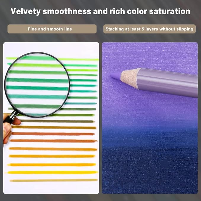 Arrtx 72 Colored Pencils, Soft Core, for Adult Coloring & Drawing