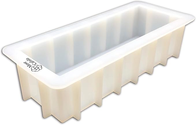 Loaf Soap Silicone Mold 10 Inch Rectangular White DIY Handmade Swirl Tool
