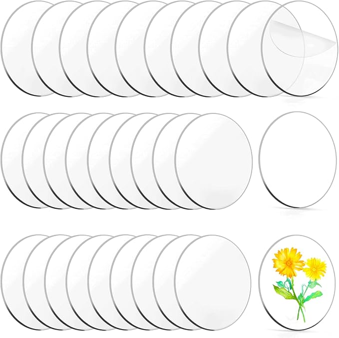 30 Pcs 4 Inch Acrylic Blanks Clear Round Acrylic Circles