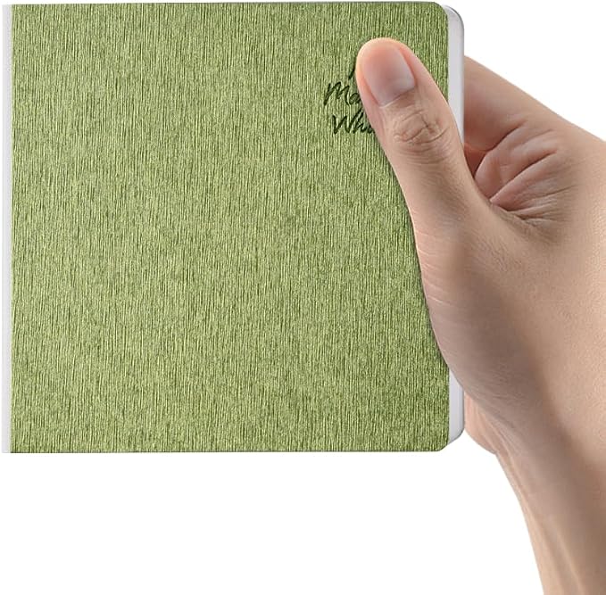 Grass Green Hardcover Sketchbook Square Hardbound Sketch Journal 4.7 x 4.7 Inch 42 Sheets Art Book 250GSM Ultra Smooth Paper Ideal for Pencils,Water Color Pen,Marker Pen
