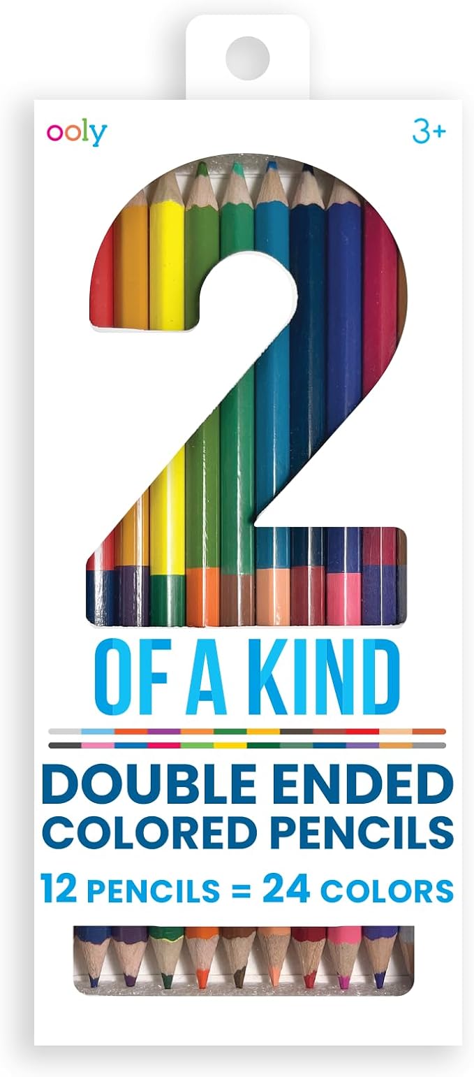 Ooly Double-Ended Colored Pencils, Set of 12, 24 Colors