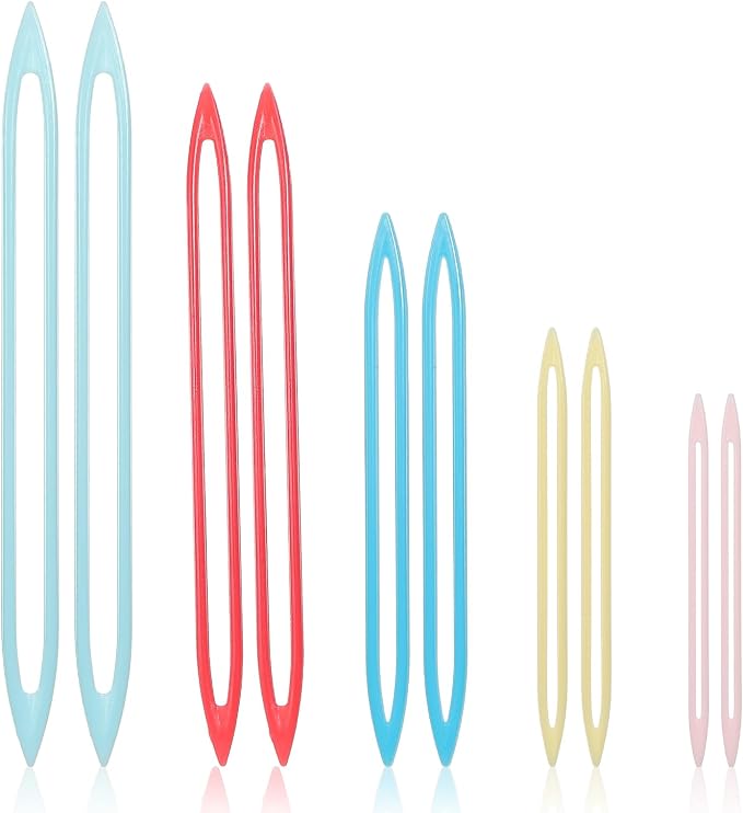 WJIAAA Large Eye Finishing Yarn, 10pcs Knitting Needles for Sewing Weaving in Ends,Knitting Crochet Darning Tapestry Plastic Needles for Thick Bulky Yarn