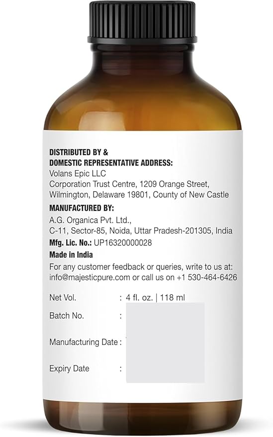 Majestic Pure Tea Tree Essential Oil for Diffuser - 4 Fl Oz | 100% Pure and Natural Tea Tree Oil for Hair, Skin Care, Carrier Oil Blend, Aromatherapy, Soap and Candle Making Scent