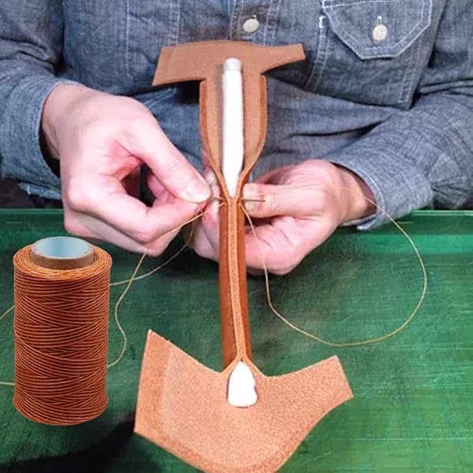 284Yards Leather Sewing Waxed Thread, 0.8mm Waxed Thread for Bookbinding | Waxed Thread for Bookbinding, Upholstery Thread Heavy Duty, Wax String for Leather Craft DIY/Bookbinding/Shoe Repairing
