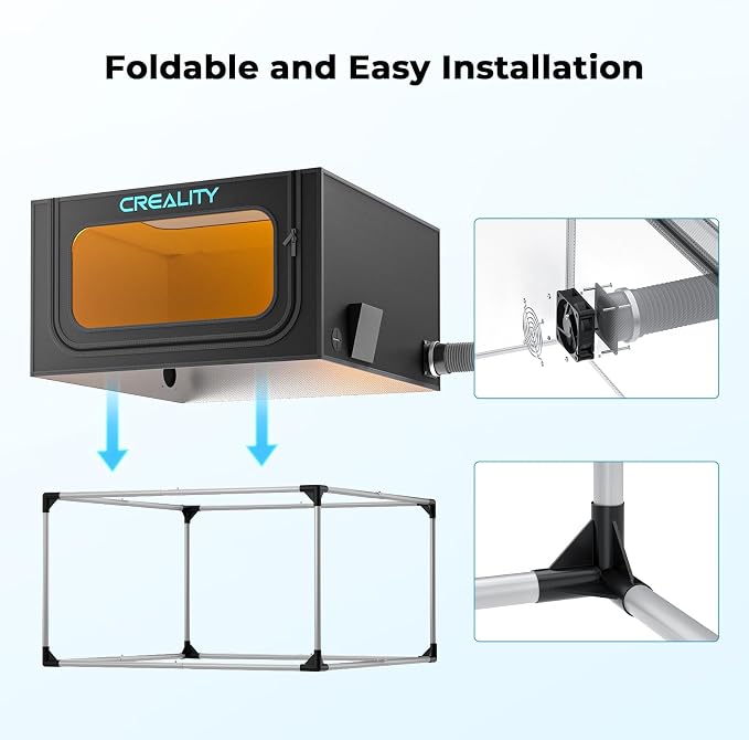 Creality Laser Engraver Enclosure 2.0, Universal Laser Engraver Protective Cover Tent, Fits for Most Laser Engraver Machine, Eye Protection, Insulates Against Noise, Fumes and Odors, 720x720x400mm