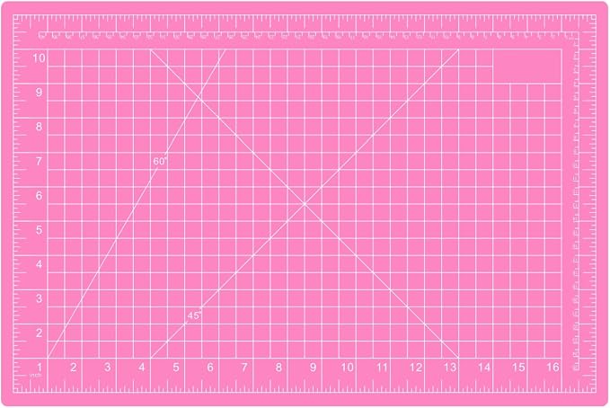 18"x12" Self Healing Cutting Mat, Sewing Mat for Crafts, Double Sided 5-Ply Table Cutting Board for Fabric Quilting Leather Modeling Hobby Project, Pink