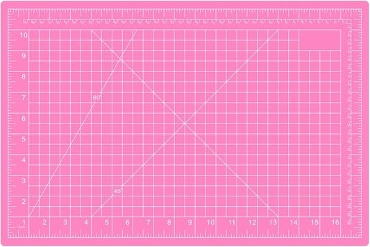 18"x12" Self Healing Cutting Mat, Sewing Mat for Crafts, Double Sided 5-Ply Table Cutting Board for Fabric Quilting Leather Modeling Hobby Project, Pink