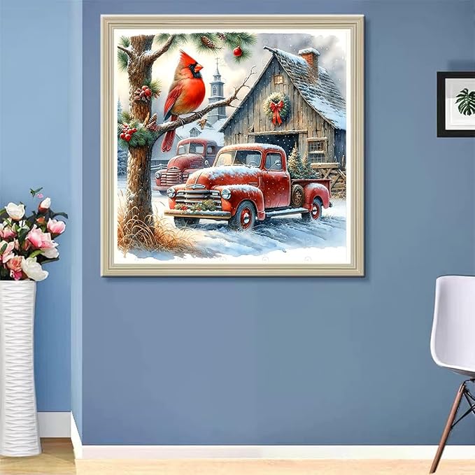 ijbnhd Christmas Diamond Art Kit for Adults Christmas Truck 14x14in