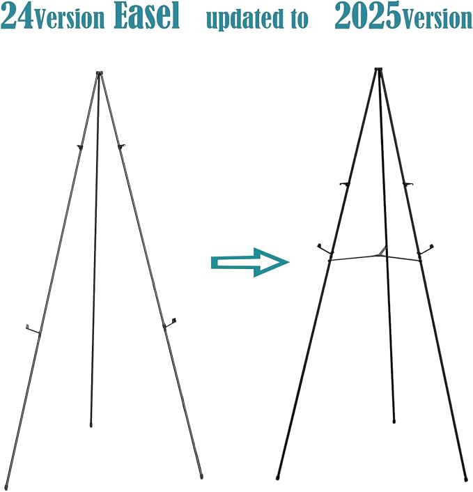 JIUYE 63" Instant Easels Stand for Wedding Sign & Posters,Adjustable Metal Easels for Display Painting Canvas,Folding Tripod with Portable Bag by JoyYeux,Black 3Pack | Height Adjustable Metal Floor Tripod for Wedding Posters with Bags,Easy Setup and Br...