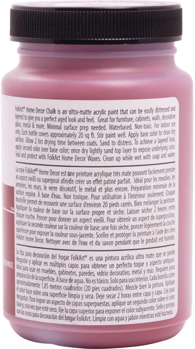 FolkArt 34994 Home Decor Chalk Furniture & Craft Paint in Assorted Colors, 8 ounce, Tuscan Red