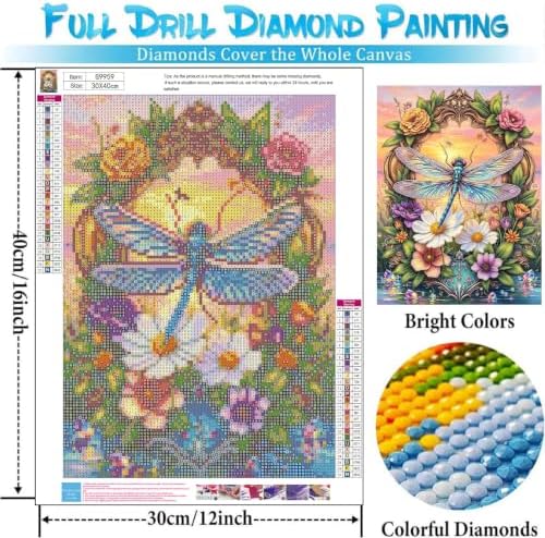 bleihum Dragonfly Diamond Art Kits for Adults Gem Art 12x16inch