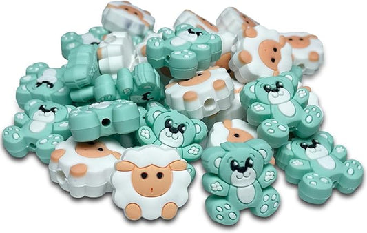 Yzzyemn 10 pcs Knitting Needle Stoppers Point Protectors Knitting Accessories and Supplies Knitting Tools Knitting Starter kit Beginner for Knitting Gifts (Bear+Sheep, Size 6-9)