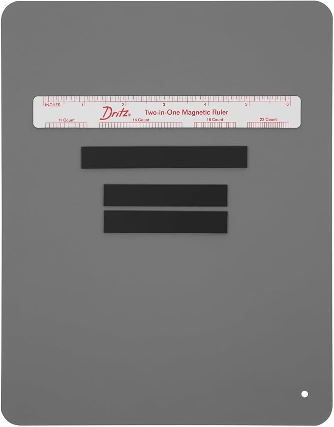Dritz Magnet Board & Ruler, 8 x 10 Inch Cross Stitch Pattern Holder