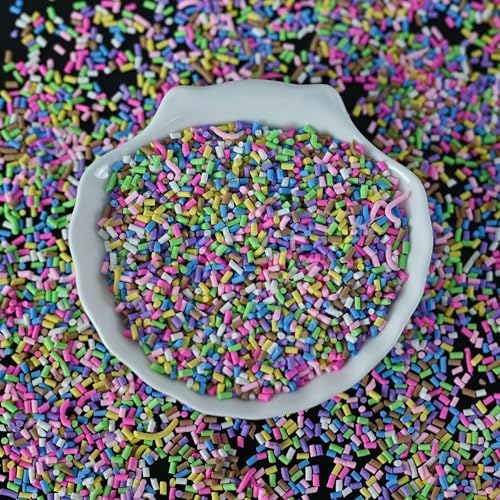 LIKETURE Fake Sprinkles 110g Polymer Clay Sprinkles Fake Candy Sprinkles Faux Sprinkles for Resin Slime Craft Plastic Sprinkles for Nail Art Phone Case DIY Shaker Card Filler (Fake Sprinkles4-110G)