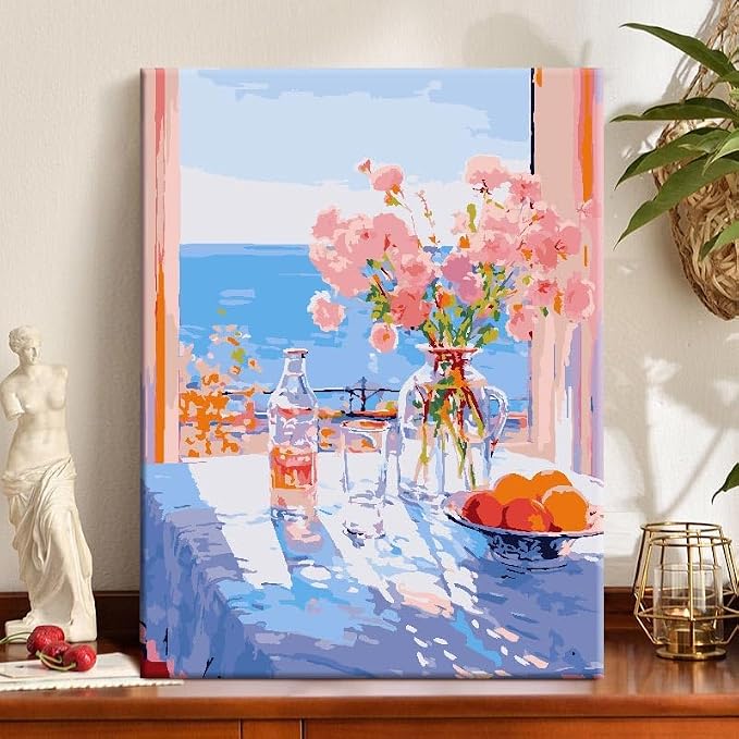 ZRIZQ Paint by Numbers Kit for Adults Beginner,Flowers Landscape,16x20