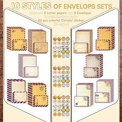 TaoBary 160 Pcs Vintage Airmail Stationery Paper and Envelopes Set