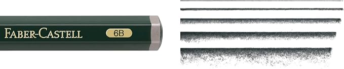 Faber-Castell, Castell 9000 Jumbo 6B, Top-Quality Graphite Pencil for Writing, Drawing and Sketching