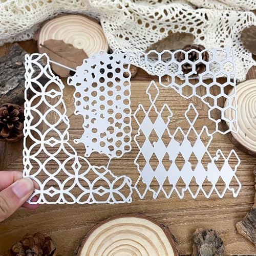 Lapoo Flowers Metal Cutting Die for Scrapbooking - Durable, Cut Stencils for DIY Scrapbook Photo Album Decorative Paper Card, Card Making Supplies, Embossing (Triangular Border 6.5 x 4.7 in)