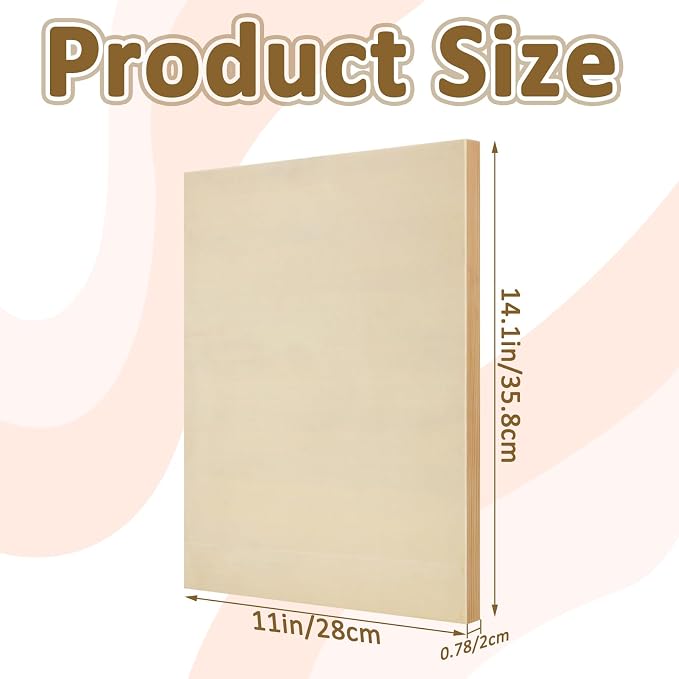 8 Pack Wood Canvas 11 x 14 inch Unfinished Wooden Panels Board Cradled Wood Panels for Painting, Arts, Pouring Use with Oils, Acrylics