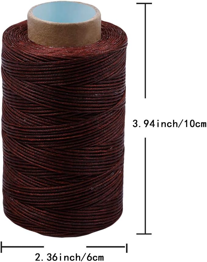 284Yards Leather Sewing Waxed Thread, 0.8mm Waxed Thread for Bookbinding | Waxed Thread for Bookbinding, Upholstery Thread Heavy Duty, Wax String for Leather Craft DIY/Bookbinding/Shoe Repairing